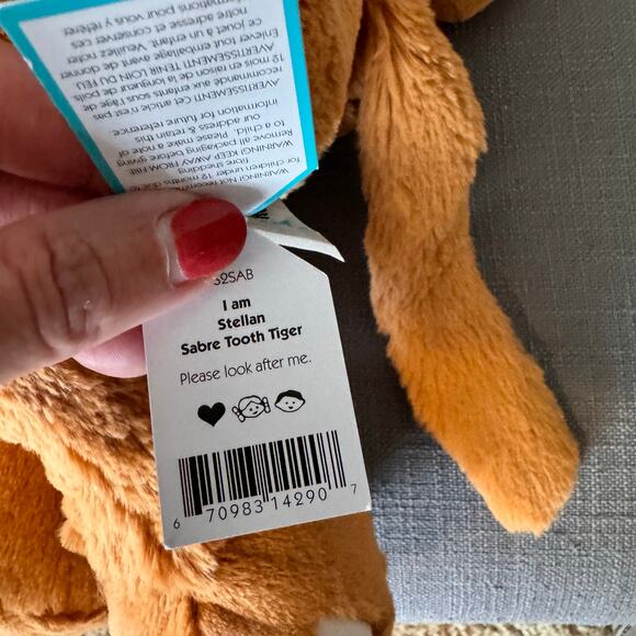 Jellycat Stellan Sabretooth Tiger Sabre Tooth Tiger FAST SHIP Retired NeW - Picture 12 of 13
